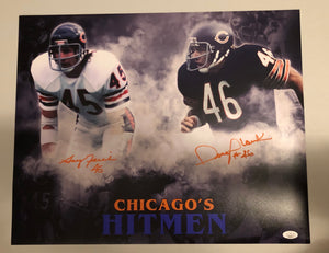 GARY FENCIK & DOUG PLANK Dual Autographed Custom Chicago’s HITMEN 16x20 Photo Chicago Bears JSA COA