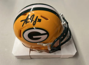 AARON JONES Signed Green Bay Packers Speed Mini Helmet Beckett COA