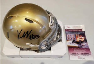 KYREN WILLIAMS Signed Notre Dame Fighting Irish Speed Mini Helmet JSA COA