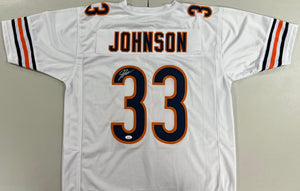 JAYLON JOHNSON Signed Chicago Bears White Football Jersey JSA COA