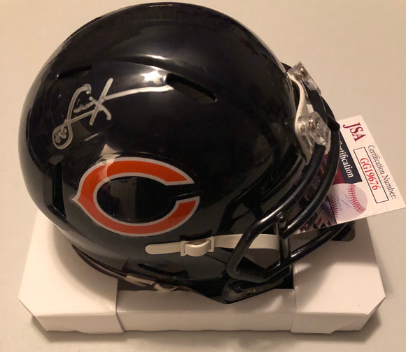 DENNIS MCKINNON Signed Chicago Bears Navy Speed Mini Helmet JSA COA
