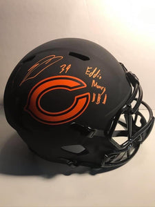 EDDIE JACKSON Signed Eddie Money $$$" Alternative Eclipse Chicago Bears Speed Replica Full Size Helmet JSA COA