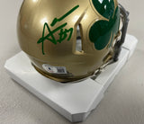 AUDRIC ESTIME Signed Notre Dame Fighting Irish Shamrock Speed Mini Helmet Beckett COA