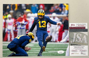 JAKE MOODY Signed 8x10 Photo Michigan Wolverines Go Blue! MI vs OSU 45-23 Inscriptions JSA COA