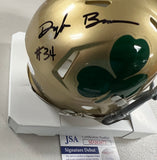 DRAYK BOWEN Signed Notre Dame Speed Shamrock Mini Helmet JSA COA