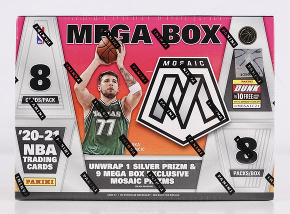 2020/21 Panini Mosaic Basketball Mega 64-Card Box (Green Fluorescent Prizms!)