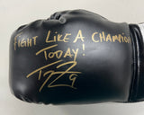 TOM ZBIKOWSKI Signed Everlast Left Hand Black Boxing Glove Fight Like A Champion Today! Inscription Beckett COA