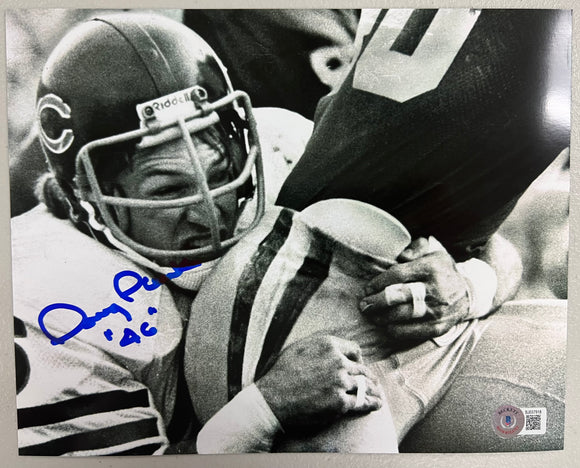 DOUG PLANK Signed 8x10 Photo Chicago Bears “46” Inscription Beckett COA