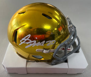 BENJAMIN MORRISON Signed Notre Dame Gold Hydro Speed Mini Helmet Beckett COA