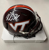 KHALIL HERBERT Signed Virginia Tech Huskies Speed Mini Helmet Beckett COA