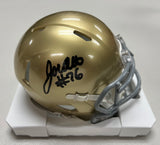 JOE ALT Signed Notre Dame Fighting Irish Speed Mini Helmet Beckett COA