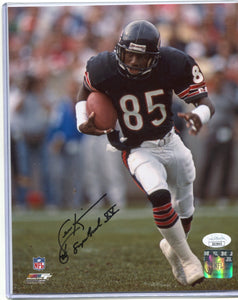 DENNIS MCKINNON Autographed 8x10 Photo Chicago Bears Black Ink “Super Bowl XX” JSA COA