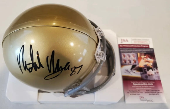 MICHAEL MAYER Signed Notre Dame Fighting Irish Mini Helmet JSA COA