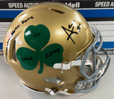 AUDRIC ESTIME Signed Notre Dame Fighting Irish Shamrock Speed Authentic Full Size Helmet The Estime Express & God, Country, Notre Dame Inscriptions Beckett COA