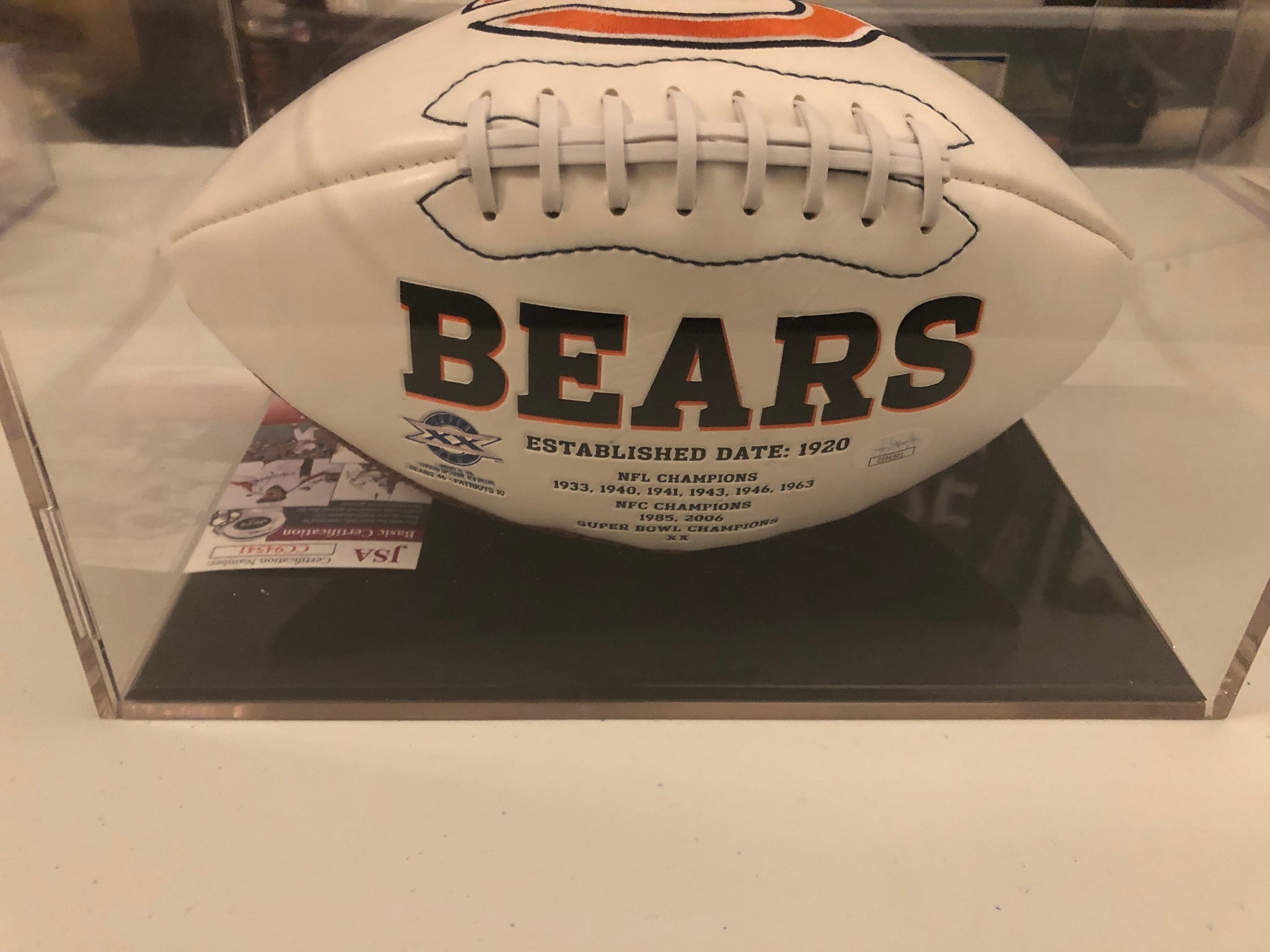 1985 bears signed football