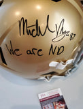 MICHAEL MAYER Signed Full Size Replica Helmet Notre Dame Fighting Irish We are ND! Inscription JSA COA
