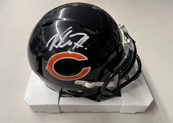 KHALIL HERBERT Signed Chicago Bears Speed Mini Helmet Beckett COA
