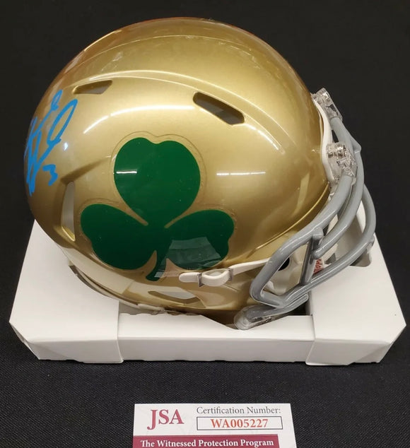 MICHAEL FLOYD Signed Notre Dame Fighting Irish Shamrock Speed Mini Helmet JSA COA