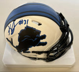 KERBY JOSEPH Signed Detroit Lions Lunar Eclipse Mini Helmet Beckett COA