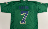 AUDRIC ESTIME Signed Full Name Autograph Notre Dame Fighting Irish Green Football Jersey Beckett COA