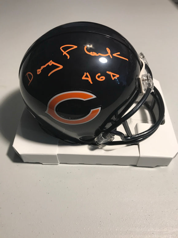 DOUG PLANK Signed Chicago Bears Mini Helmet 46D Inscription JSA COA