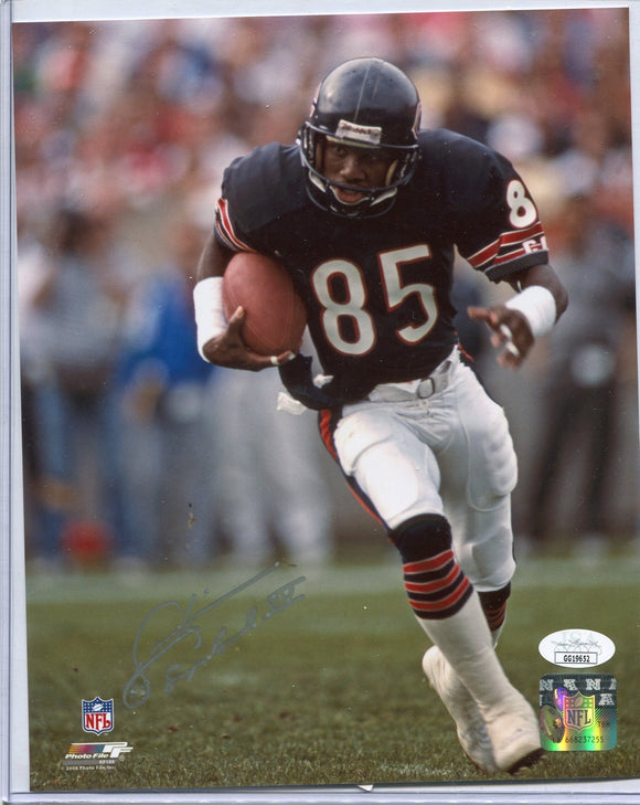 DENNIS MCKINNON Autographed 8x10 Photo Chicago Bears Silver Ink “Super Bowl XX” JSA COA