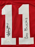 C.J. HICKS Signed Ohio State Buckeyes Red Football Jersey GO BUCKS Inscription JSA COA