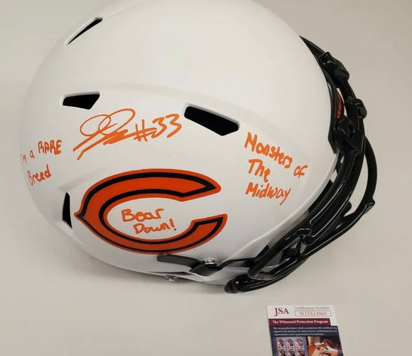 JAYLON JOHNSON Signed Lunar Eclipse Full Size Replica Helmet Chicago Bears 4 Inscriptions JSA COA