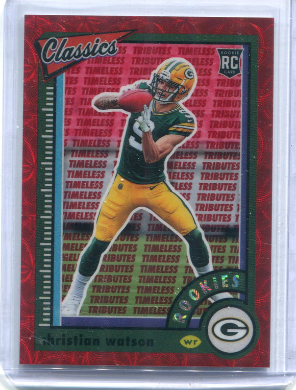 2022 Classics Football CHRISTIAN WATSON Rookie Red Scope Prizm /35 Green Bay Packers