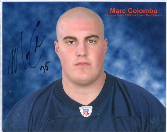 MARC COLOMBO Autographed 8x10 Photo Chicago Bears