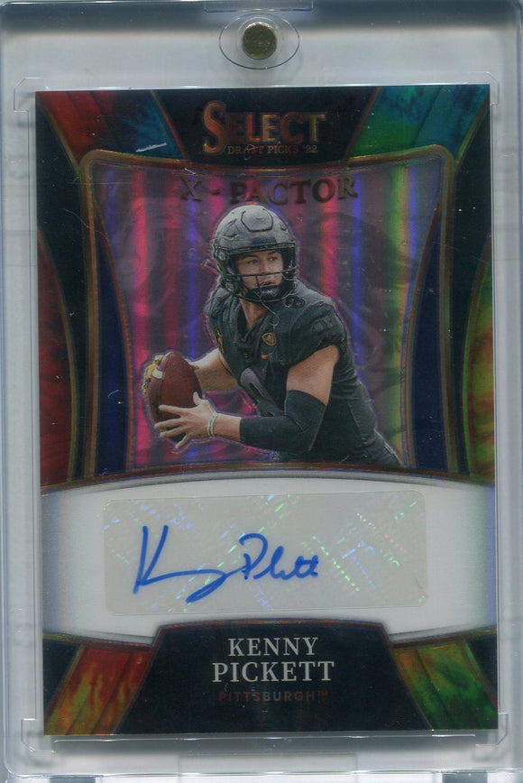 2022 Panini Select Draft KENNY PICKETT Autograph Tie Dye Prizm X-Factor Rookie /25 Pittsburgh Steelers