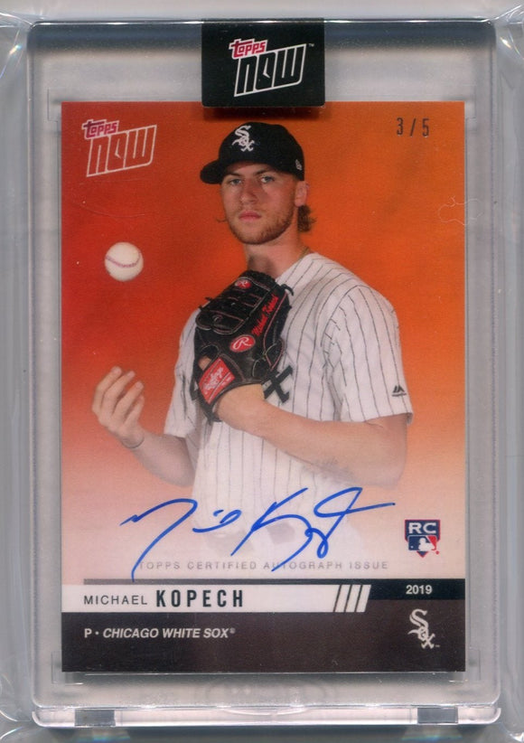 2019 Topps Now MICHAEL KOPECH On Card Autograph Orange /5 Rookie Chicago White Sox
