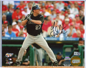 GARRETT ATKINS Autographed 8x10 Photo 2007 World Series Mounted Memories COA