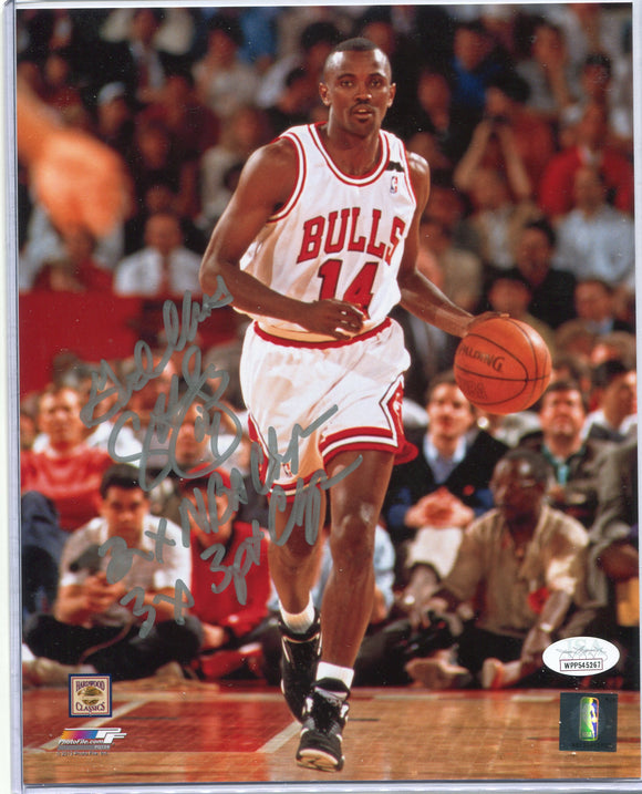 CRAIG HODGES Autographed 8x10 Photo “God Bless, 2x NBA Champ, 3x 3pt. Champ” Chicago Bulls JSA COA