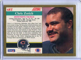 1991 Score CHRIS ZORICH Signed Rookie Card Notre Dame Fighting Irish Chicago Bears