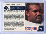 1991 NFL Pro Set CHRIS ZORICH Signed Rookie Card Notre Dame Fighting Irish Chicago Bears
