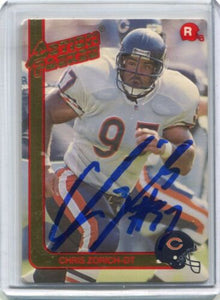 1991 Action Packed CHRIS ZORICH Signed Rookie Card Notre Dame Fighting Irish Chicago Bears