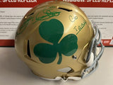 ROCKET ISMAIL Signed Notre Dame Full Size Shamrock Speed Replica Helmet Go Irish! Inscription Beckett COA