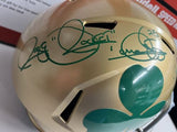 ROCKET ISMAIL Signed Notre Dame Full Size Shamrock Speed Replica Helmet Go Irish! Inscription Beckett COA
