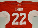 BRETT LEBDA Game Used Detroit Red Wings Red Hockey Jersey